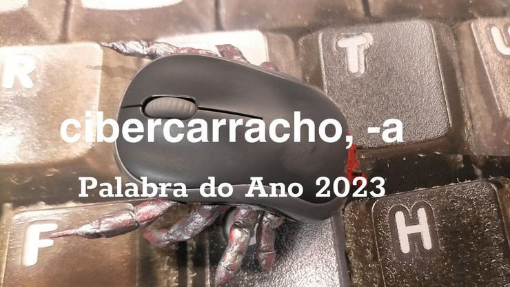 'Cibercarracho, -a,', escollida por votación popular como Palabra do Ano 2023 en Galicia. Fonte: RAG.